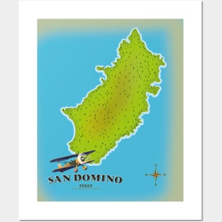 San Domino Italy island map Posters and Art